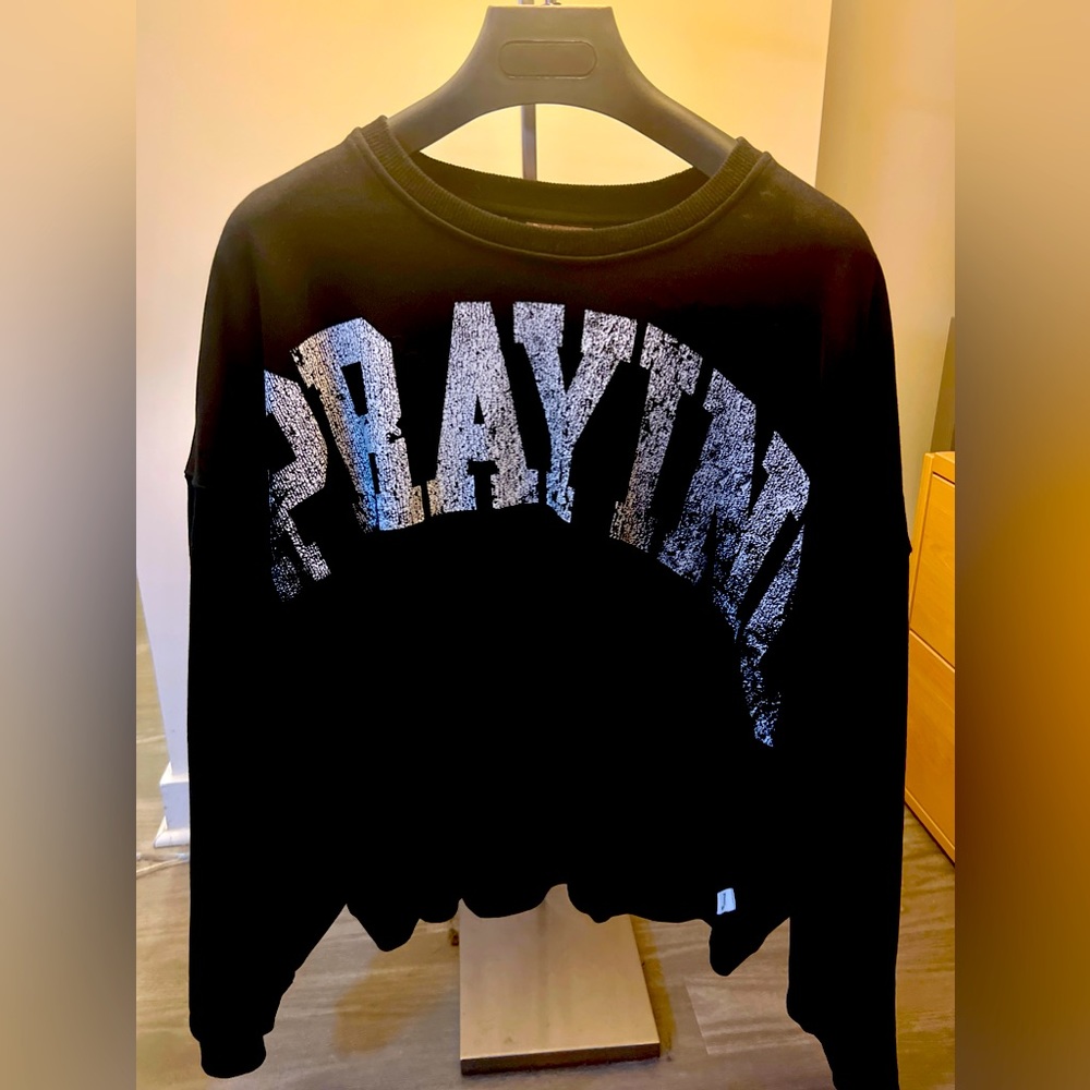 Praying Faded Wide Crewneck Sweatshirt